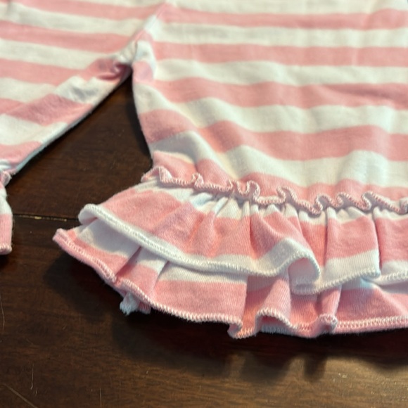 Southern Style pink white stripe ruffle shorts size 10 - Picture 3 of 4